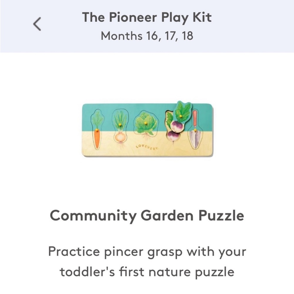 Lovevery Community Garden Puzzle Wooden The Pioneer Play Kit
